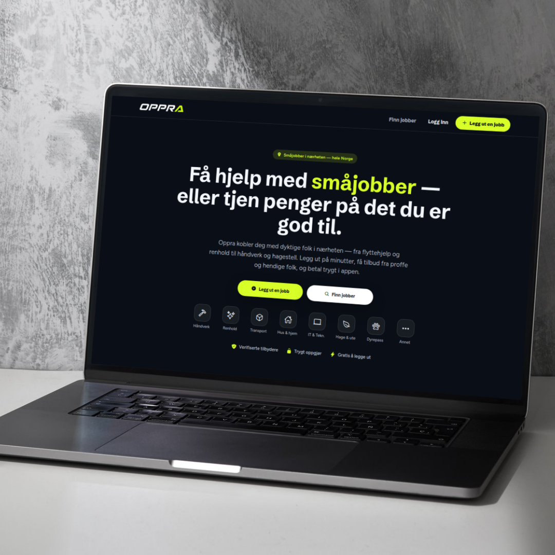 Nettside og app for Oppra, designet og utviklet av Webtoget