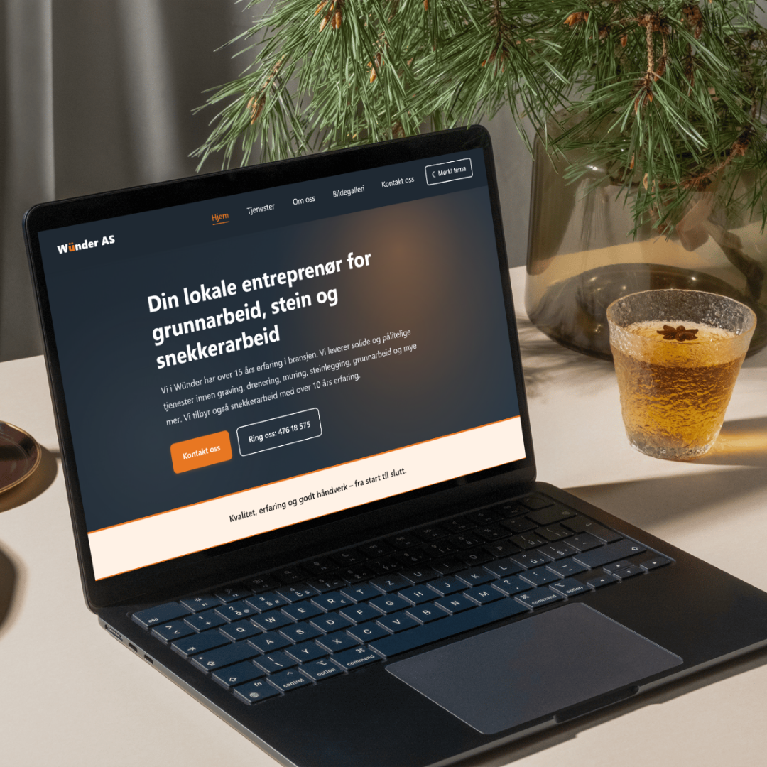 W&uuml;nder nettside-mockup